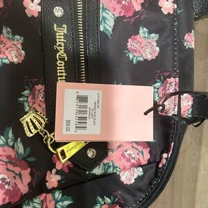 Juicy Couture Black and Pink Floral Backpack